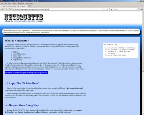Netiquette Page Screenshot